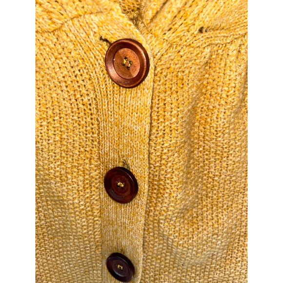 Women's Sleeping On Snow Yellow Wool Blend Hooded Cardigan Sweater Size S - Picture 4 of 8